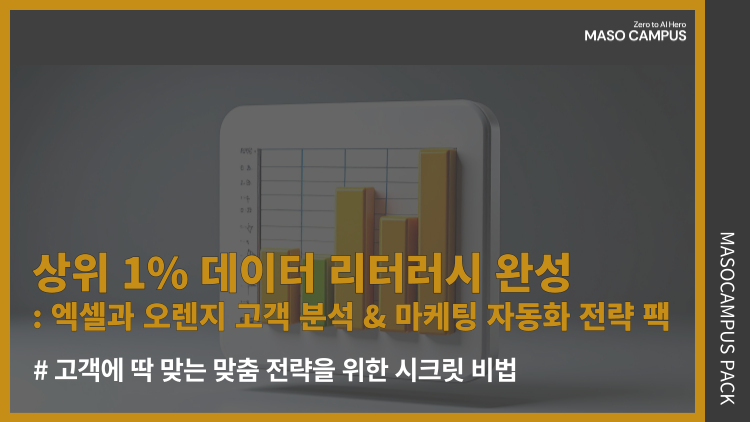 상위 1% 데이터 리터러시 완성: 엑셀과 오렌지 고객 분석 & 마케팅 자동화 전략 팩